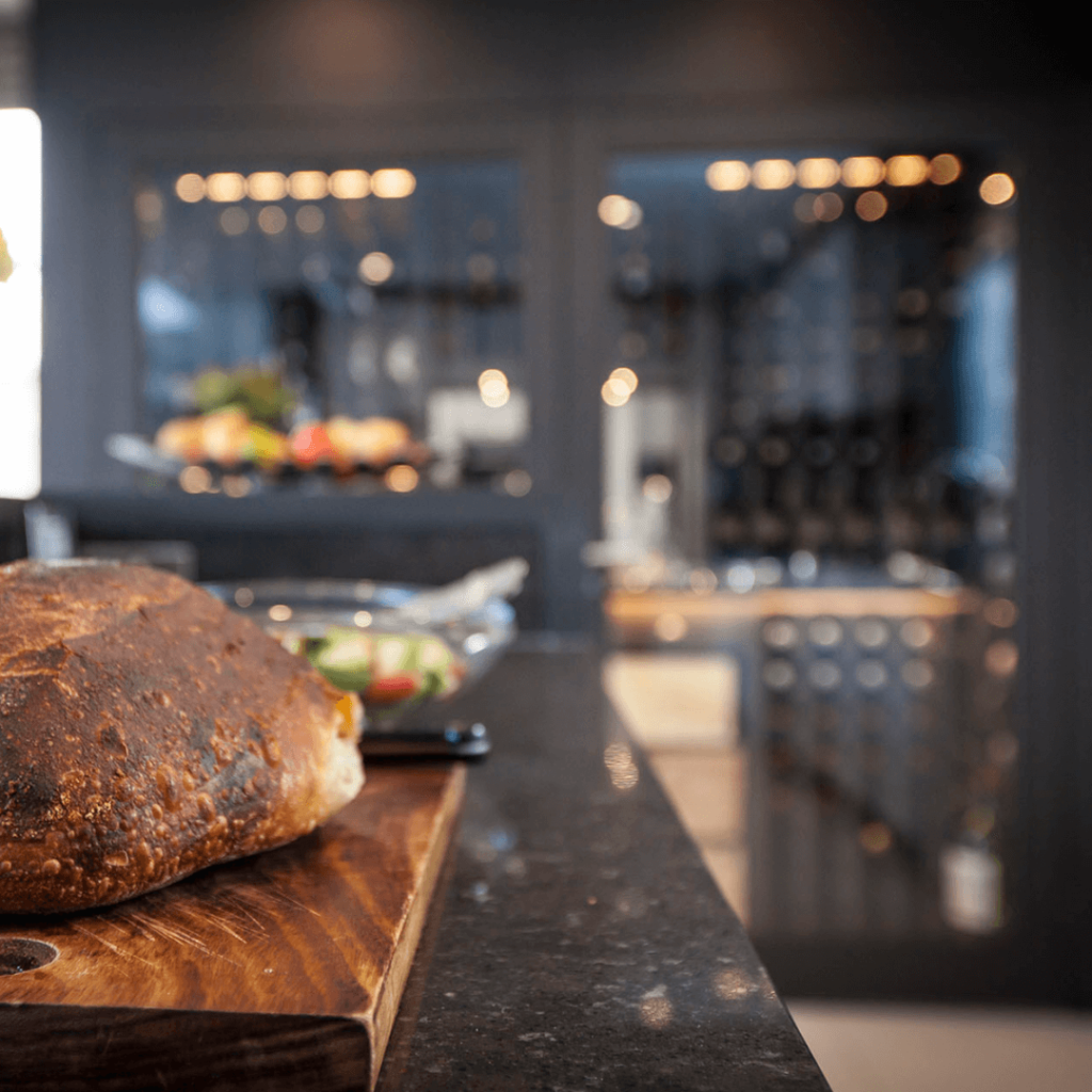 bespoke kitchen wine wall