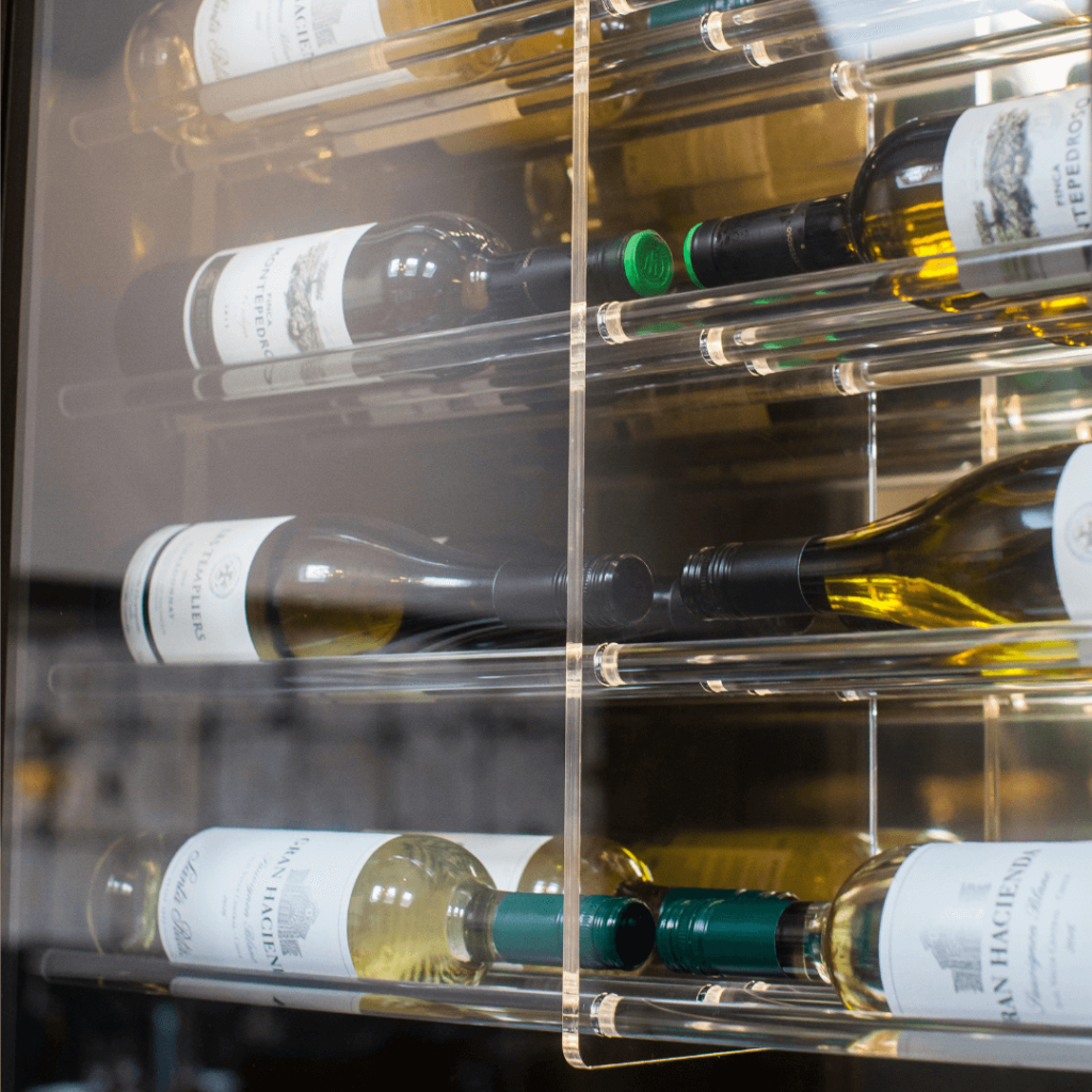 acrylic and glass wine rack
