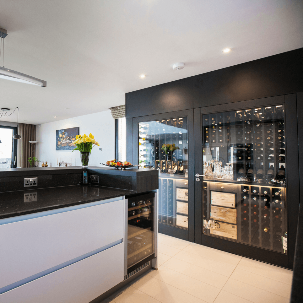 kitchen renovation wine wall