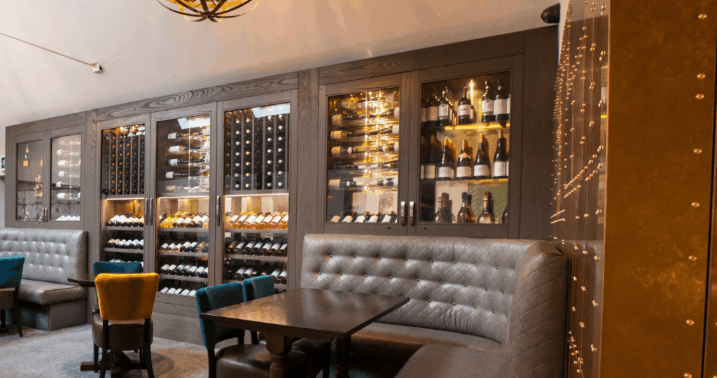 restaurant wine wall designers