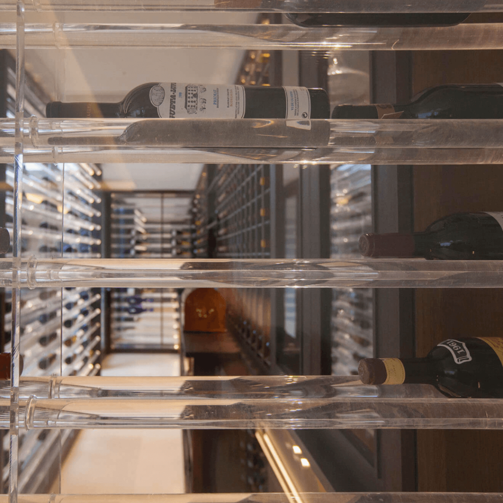 translucent wine shelving