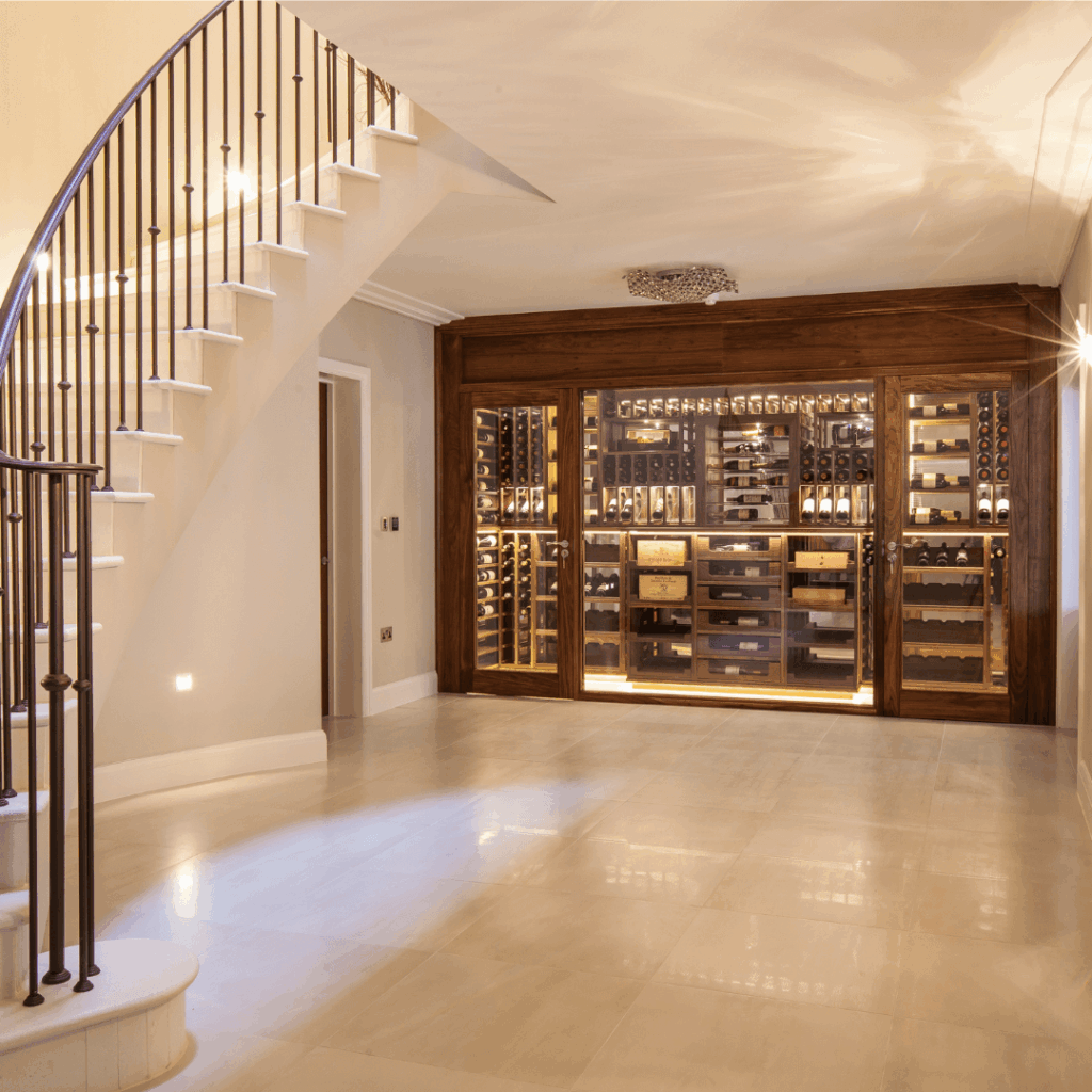 bespoke wine wall walnut wood