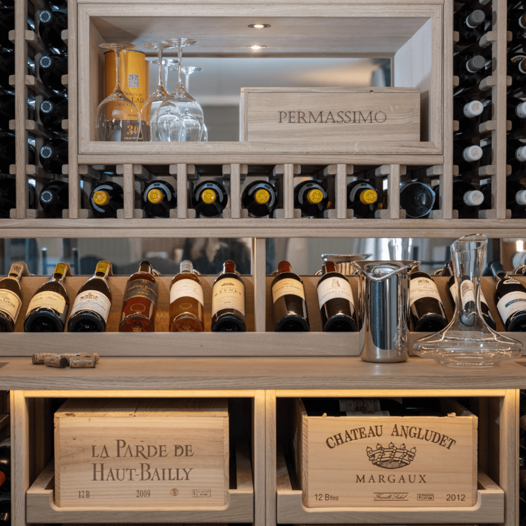 light wood wine room