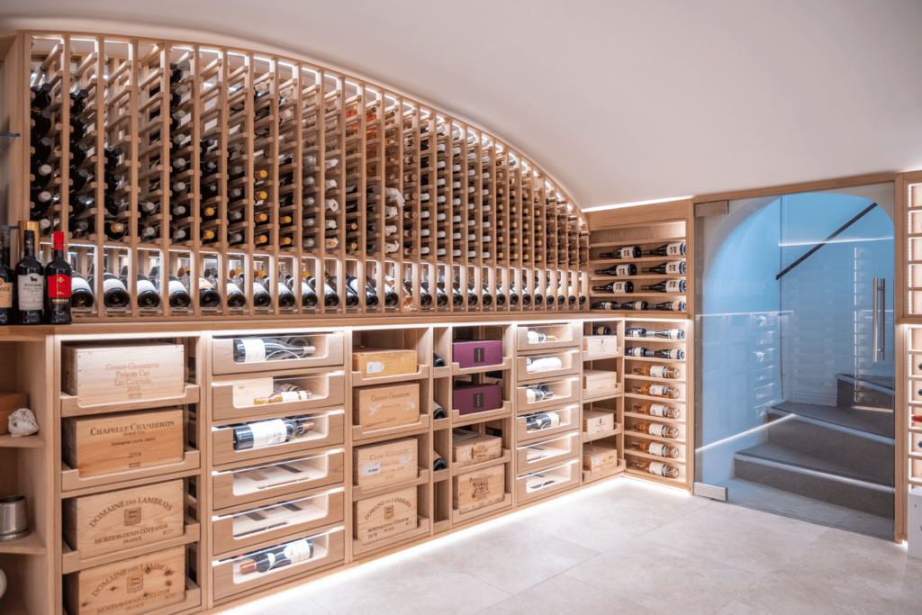 bespoke oak wine cellar design