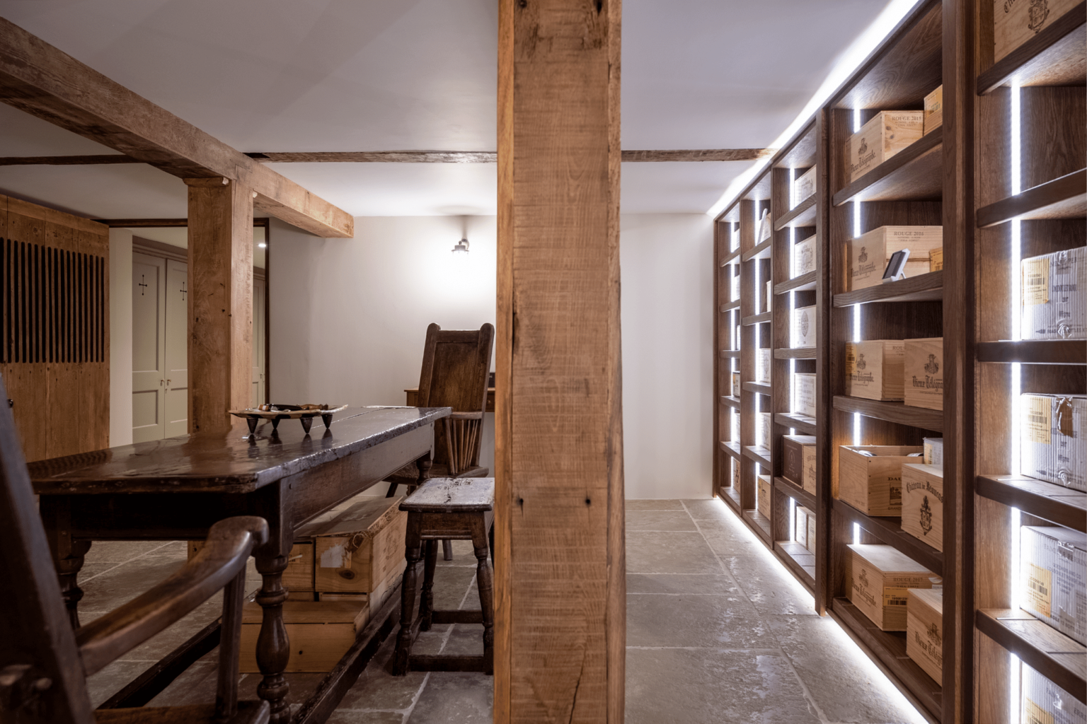 Picture of Basement Renovation of luxury wine cellar in Norwich l Sorrells