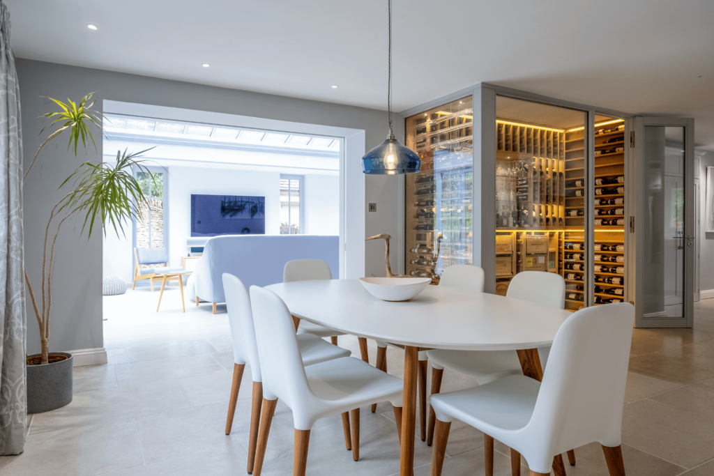 dining room wine wall