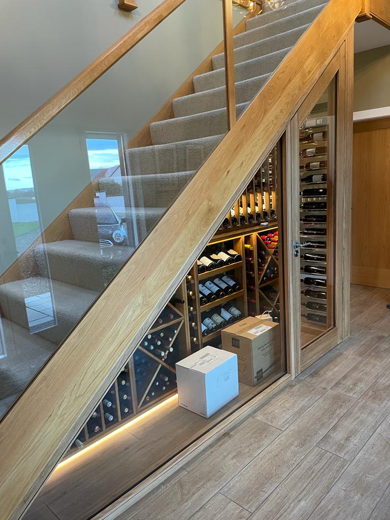 an under stairs wine rack, located in Edinburgh