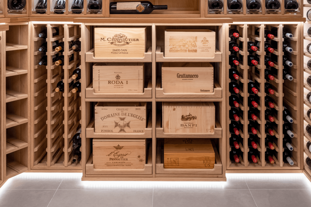 wine cellar draws for case racks