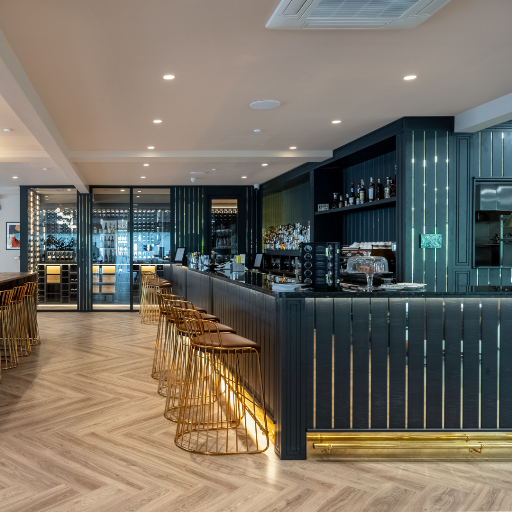 Wine cellar designers of commercial wine cellars and wine bars such as this at Sopers House.