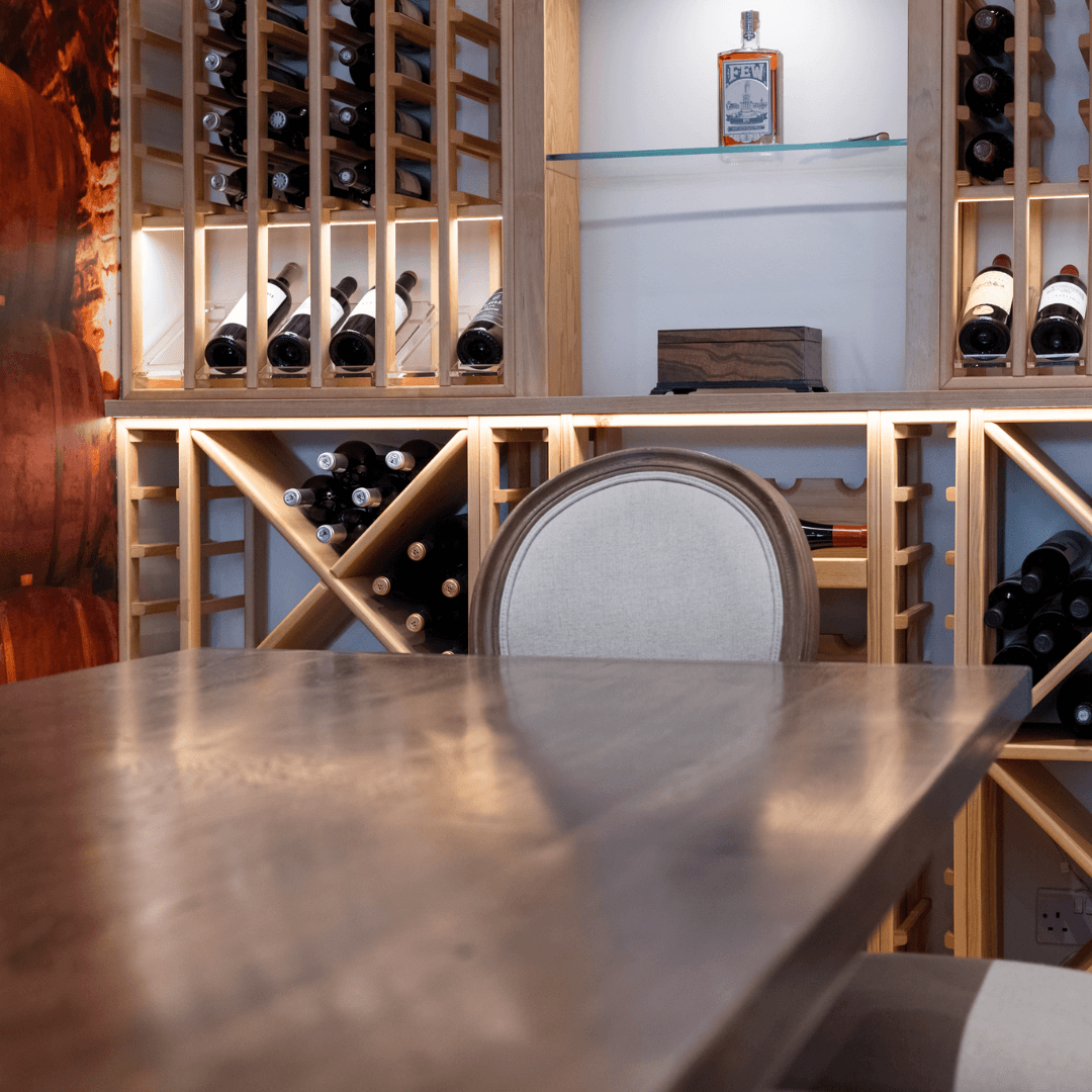 The ideal storage for wine - a wine wall by Sorrells Custom Wine Racks