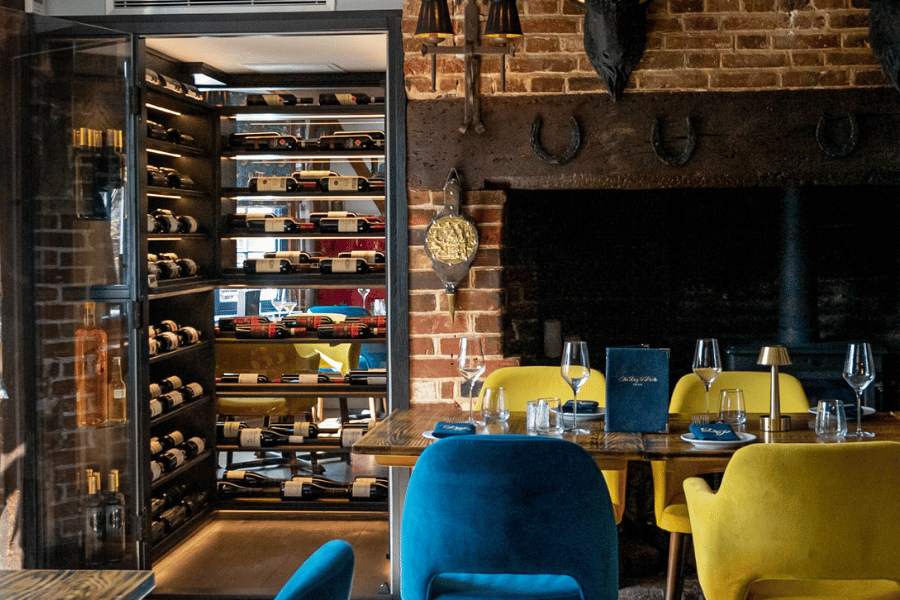 The 204 bottle wine cellar at the dog and pickle in essex