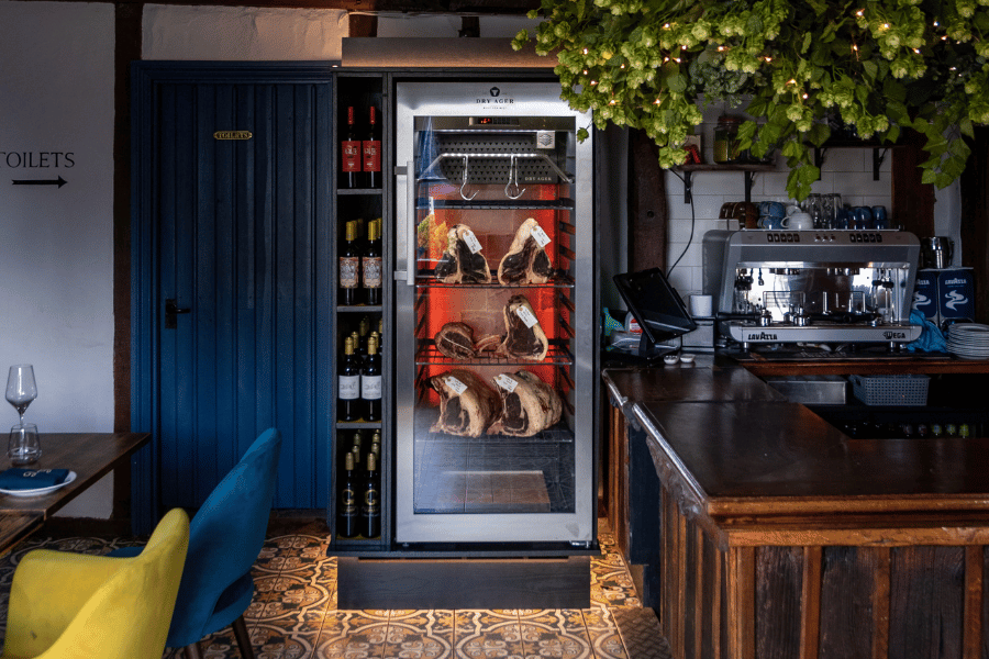 meat store at the dog and pickle in essex