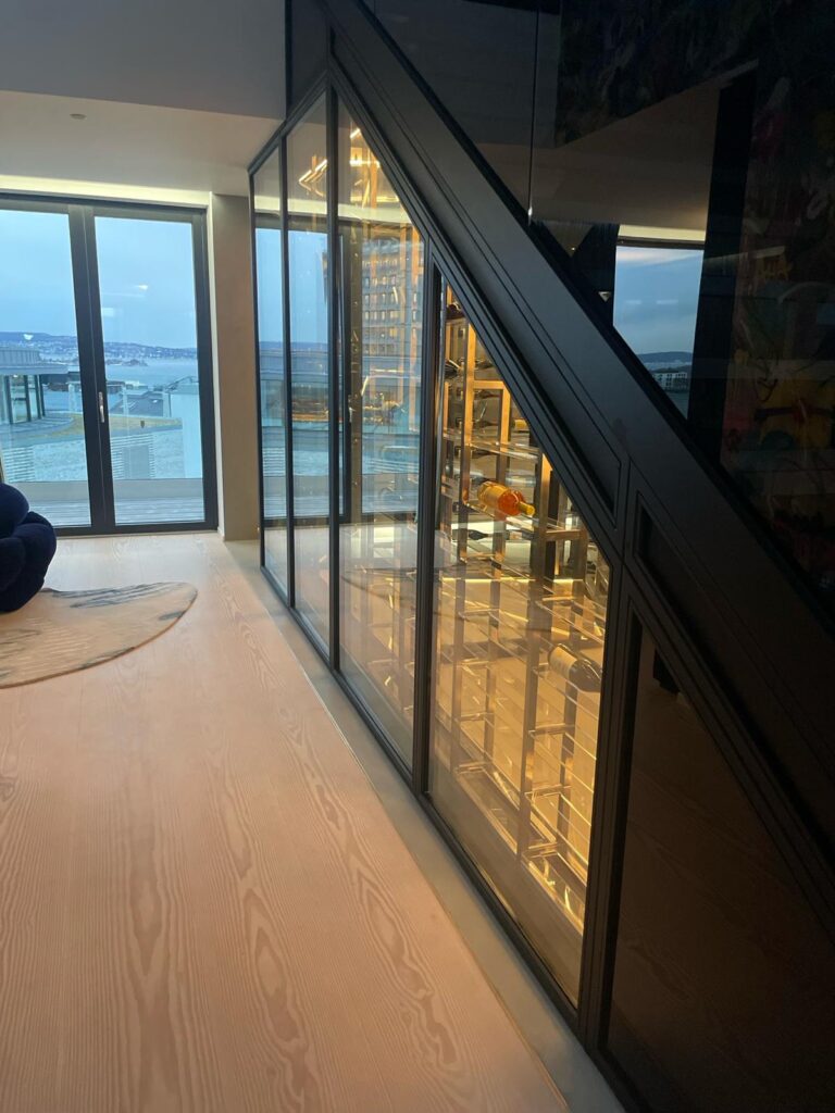 black metal staircase