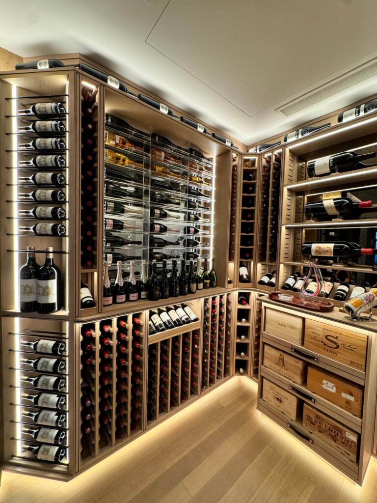 Climate controlled wine storage Chicago interior