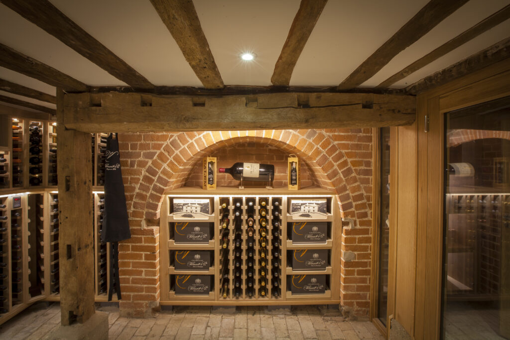 Alcove wine storage with bespoke joinery
